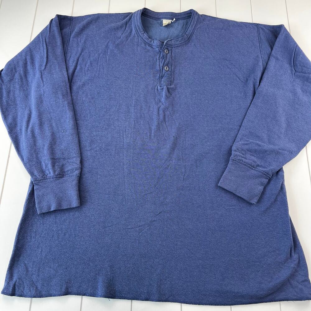 L.L. Bean River Drives Henley Vintage Long sleeve shirt cotton wool blend XXLT